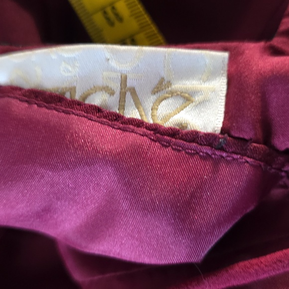 90's VNTG. CACHE Burgundy Backless Butterfly Halter Gown With Wrap - Picture 7 of 9